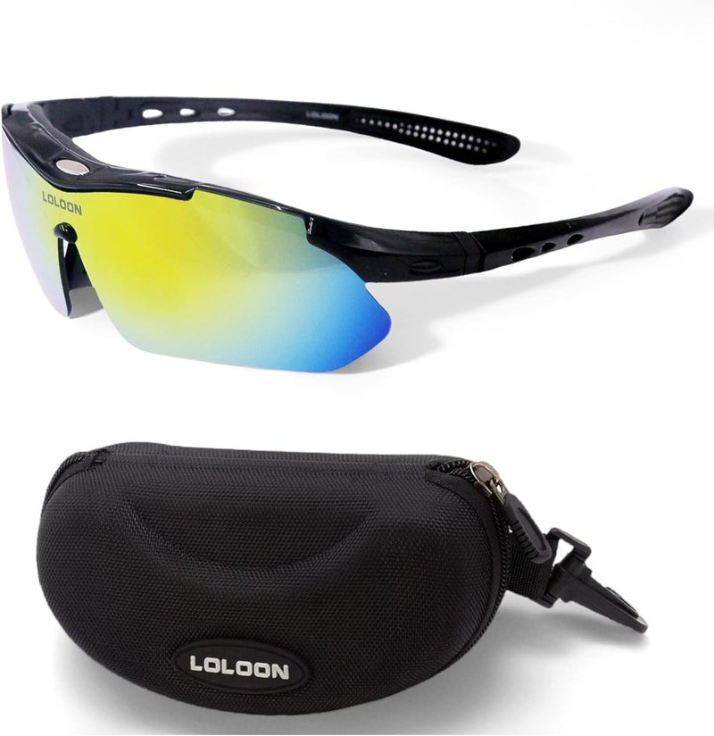 LOLOON Store Cycling Sunglasses for Men Women Youth, Wrap Around Sports Sunglasses for Running Climbing Bike Baseball Softball Golf - Image 1